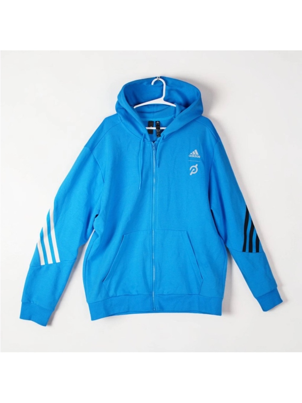 Adidas x Peloton Full Zip Hoodie Mens X-Large Blue Activewear Training Jacket